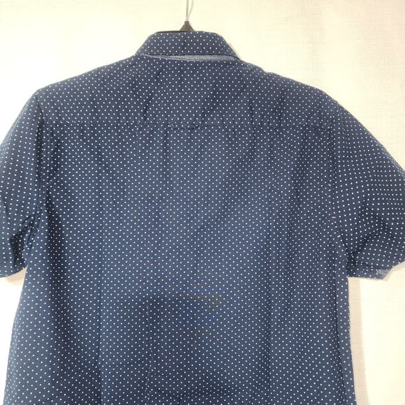Denim and flower button down slim fit shirt men's medium - Picture 6 of 6